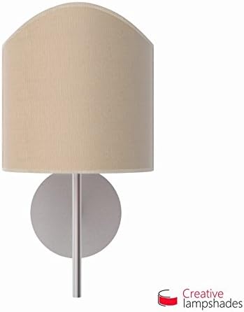 Scallop half cylinder lampshade for wall lamp Natural Jute covering - 2pcs Diam. 13cm - H 13cm, Clip Base