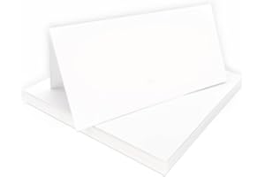 ‎PUK KRÄMMER GMBH Tischkarten weiß blanko unbedruckt | 50, 100, 200 Stück Set | Tischkarten, Namensschilder, Platzkarten | für Hochzeit, Geburtstag uvm | selbst beschriften (50)