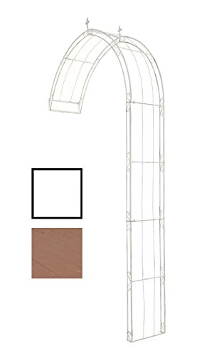 CLP Rosenbogen PIETRO halbrund, zur Wandbefestigung, Wand-Rankhilfe Eisen (bis zu 4 Größen wählbar) antik weiß, 160 x 40 x 270 cm