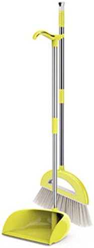 Magic Broom and Dustpan Set Stainless Steel Rod Scraper,Green Two Piece Set