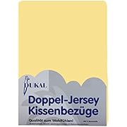 Dukal, Cushion cover 40 x 80 cm, made from high-quality double jersey (100% cotton), colour: yellow