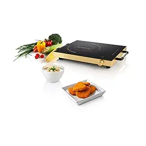 TOAVI 2200W ceramic electric heating plate for cooking, Control infrared cooking plate, portable countertop burner, electric ceramic hot plate, Golden, improved stainless steel version