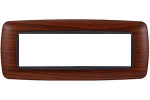 ZOREI Placca Plastica Bombata, Compatibile Con Bticino Living Light (7 Moduli/Posti, Radica)