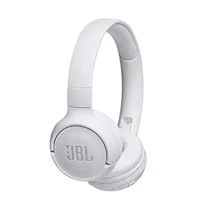 JBL Tune 500BT by HarmanPowerful Bass Wireless On-Ear Headphones with Mic, 16 Hours Playtime & Multi Connect Connectivity (White)