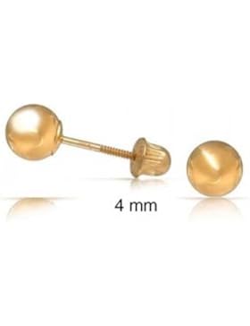 Bling Jewelry Gelbgold 14K 4mm hohle Mitte Kugel Baby Schrauben Bolzen