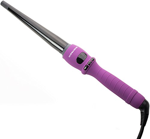 Andrew James Conical Hair Curling Wand With Heat Resistant Cover, Adjustable Temperature Up To 210°C, Soft Touch Handle, 2m Swivel Cord - 2 Year Warranty