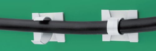 50 large WHITE gloss coated aluminium self-adhesive cable clips - 50 large open arm/ethernet clips for indoor use