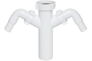 ANIPLAST 1 1/2" bsp x 40mm Drain Hose Connector with Double Dishwasher Inlet