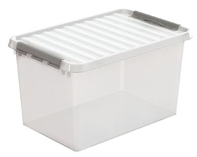 Sunware Boite plastique transparente (H)340x(L)600x(l)400mm fermeture gris (SUNWARE QLINE Box 62L)