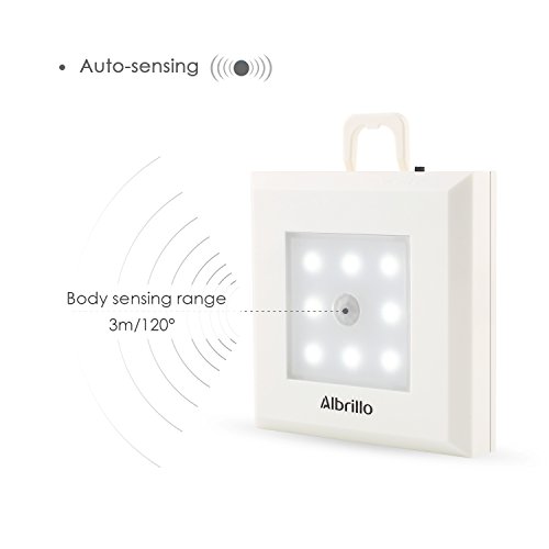 Albrillo Kabellos LED Nachtlicht mit Bewegungsmelder 8 LEDS Auto EIN/AUS - 3