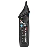 Su-luoyu Pluma Detectora De Voltaje Sin Contacto 12V-1000V del Probador De Voltaje con Modo De Alarma Y Juicio De Cable En Vivo/Nulo, Indicador Acústico con Luz LED Multitensor Negro