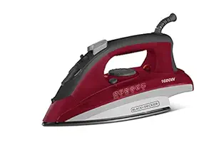 Black+Decker BXIR1601IN 1600 Watt Steamer Iron (Red)