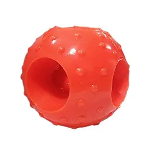 Pets Natural Rubber Chew Ball with Hole Ball, Dog Toy