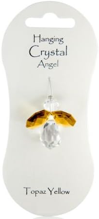 Hanging Crystal Flying Angel Light Topaz Yellow