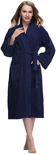 Funray Women's Robe Spa Robe Bathrobe Turkish Cotton Pure Color 100% Cotton Soft