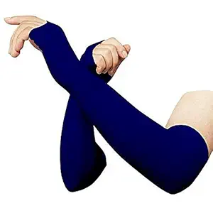 Jeeon Men's and Women's Hand Cover Thumbhole Arm Sleves Blue