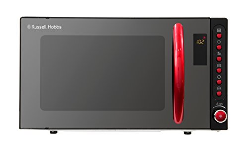 Russell Hobbs RHM2080BR 20 Liter schwarz Digital Mikrowelle mit rotem Griff und Tasten