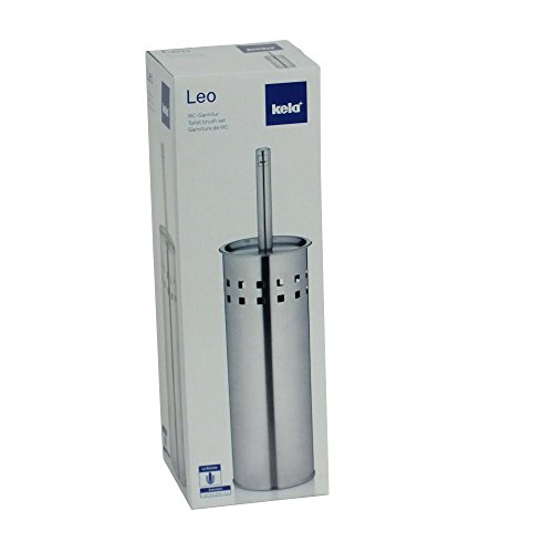 KELA 22532 WC-Bürste und Behälter, WC-Garnitur, Edelstahl 18/10, Leo, Silber Matt - 5