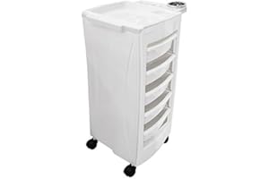 Crisnails® Carros de Mantenimiento con Ruedas Profesional para Peluquería, Barbería, Perfumería, Cosméticos, Salón, Tienda de Tatuaje, Manicura y Pedicura, Color Blanco