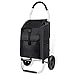 Produktbild mfavour Stabiler Einkaufstrolley, Einkaufsroller klappbar Schieben/Ziehen, Einkaufswagen 2 räder mit Abnehmbarer Oxford-Tasche, 45 kg, 45 l, schwarz