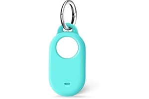 ISKIP Samsung SmartTag2 Case, Silicone Case Compatible with Samsung Galaxy Smart Tag2, SmartTag2 Cover with Keychain (Light Blue)