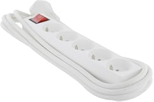 CHACON multiprise avec Interrupteur, 5 x 16 A - 3m - Blanc