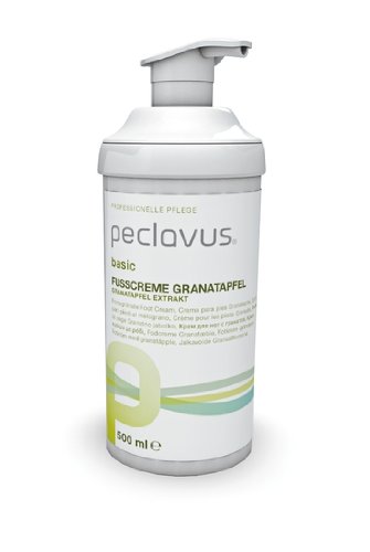 Peclavus Basic Fußcreme Granatapfel, Fusspflegecreme gegen Hornhautbildung, 500 ml