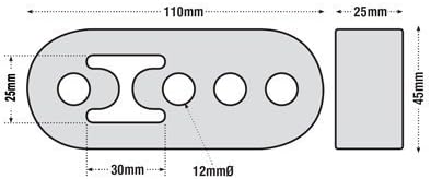 Universal Black 12mm Rubber Exhaust Heavy Duty Hanger Mount 2 Piece Pack