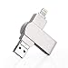 Produktbild JAY-LONG 3-In-1-OTG-USB-3.0-Flash-Laufwerk, U-Disk-Memory-Stick, Speicheradapter 16/32/64/128 / 256G Für iPhone Android Handy Und Computer,Silver,256GB