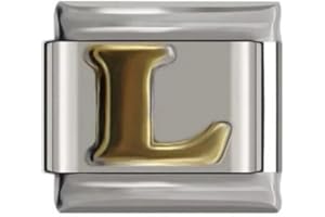 MON & SONS M&S A-Z Initial Letter Name Alphabet Gold Silver 9mm Italian Charm Compatible With Nomination Bracelet