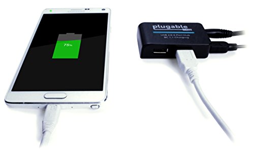 Plugable USB 2.0 4-Port Hub und BC 1.1 Schnellladegerät mit 12,5W Netzteil für EU und GB (BC 1.1 Aufladefunktion für Andoid, Apple iOS, und Windows mobile Geräte) - 2