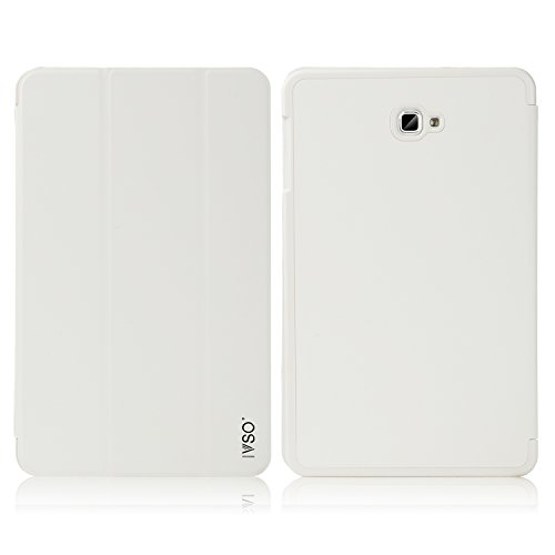 IVSO® Ultra Schlank Ständer Slim Leder zubehör Schutzhülle mit Automatischem Schlaf Funktion für Samsung Galaxy Tab A 10.1 Zoll Wi-Fi/ LTE (2016) SM-T580N/SM-T585N Tablet-PC perfekt geeignet,Weiß - 9