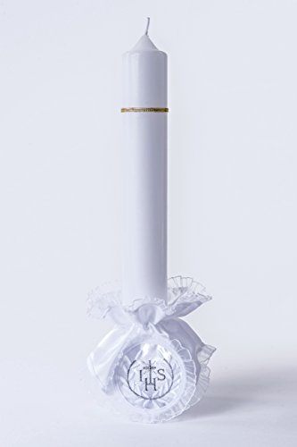 Tropfschutz, Tropfenfänger, Kerzentropfer, Kerzenschleife, Kerzenrock für Taufkerze & Kommunionskerze für Mädchen & Jungen / Modell 16 - 2