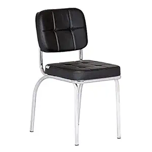 Da URBAN Black Leatherette Fixed Visitor Chair/Study Chair Without ARMREST (ISO and BIFMA Certified)