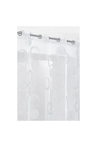 Organza Gardine Mit Samtkreisen 140 X 240 Weiß