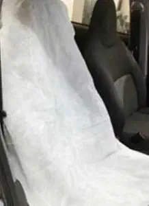 Chana Fabric Disposable Seat Covers for Public Transportation, Cars, Planes, Chairs - White, Pack of 5pcs