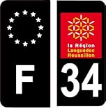 SAFIRMES 4 Autocollants Stickers Auto Plaque d'immatriculation 34' Black Edition