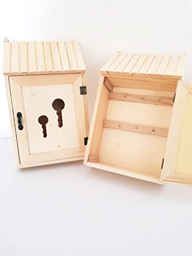 takestop® Boîte postale porte clés 1 porte en bois Fixation murale Design ameublement de la maison