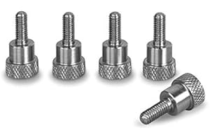 PrecisionGeek - Śruby Radełkowane z Dystansem M4 x 10 mm L- 20 mm, Stal Nierdzewna (zestaw 5 szt.)