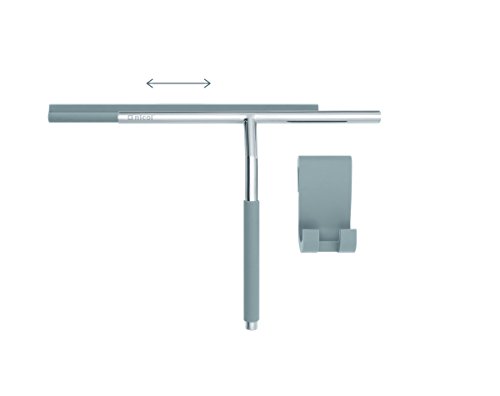 Nicol 2660300 Kai Duschabzieher aus Edelstahl glänzend verchromt, mit gummiertem Griff und Silikon-Aufbewahrungshaken für Duschwand - 5