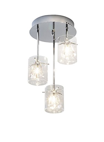 Dar SOM5350 Somerset 3 Light Semi Flush crystal drops