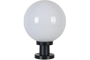 XINYASEE Lampadaire d'extérieur, douille E27, douille en fonte d'aluminium/corps en acrylique, lampe globe pour paysage, lampe globe étanche, lampadaire pour villa, cour et balcon (Moyen)