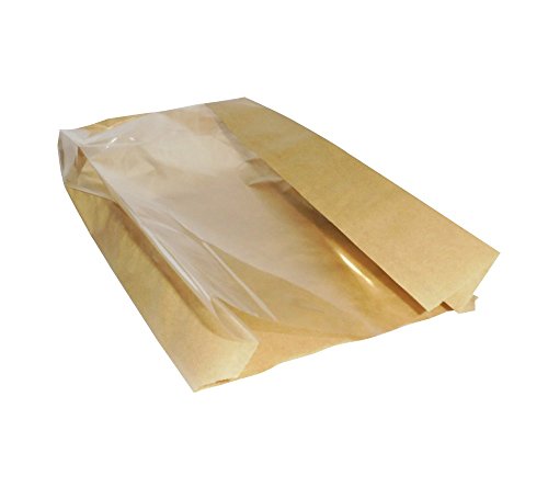 PZ 100 SACCHETTO CON FINESTRA CM 17X34 IN CARTA ANTIGRASSO BUSTA PER PANE PIZZETTE BISCOTTI DOLCI E ALIMENTI PAPER BAG