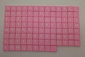 Alphbet Letter Tiles Baby Pink With White Letters Art &amp; Craft Board Game by London Heritage