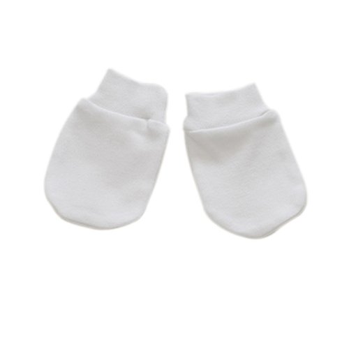 BabywearUK White Scratch Mittens - British Made