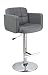 Produktbild Duhome Elegant Lifestyle Barhocker Kunstleder Grau Barstuhl mit Lehne Farbauswahl höhenverstellbar drehbar Tresenhocker - Typ 524S