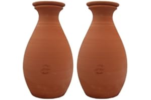 Ollas Lutton Olla Terre Cuite à Enterrer 1.5L | Lot de 2 Oyas | Arrosage Autonome pour Plantes d'Extérieur Ecologique & Economique | Système d'Irrigation Naturel | Autonomie 4 Jours | OYA Terracotta