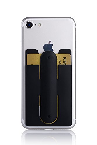 KronyaÂ® | Smartphone Kartenhalter mit StÃ¤nder | Auto Case Etui Finger Fitness Geldbeutel GeldbÃ¶rse Halter Halterung Handy HÃ¼lle KopfhÃ¶rer Sport Apple iPhone 7 8 X Samsung Galaxy S8 (Schwarz)