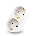 Produktbild LQZ(TM) 2er Steckdose, 1 Bis 2 16A EU-Steckdose Adapter, AC 250V 50Hz 1 zu 2 EU/DE Stecker, Feuerhemmendes ABS | CE-Kennzeichnung
