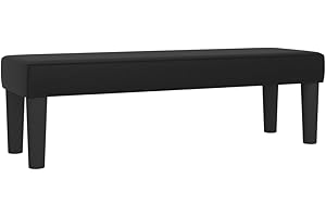 vidaXL Banco Jardín Asiento Salón Dormitorio Mueble Mobiliario Sala de Estar Decoración Entrada Pasillo Casa Hogar de Cuero Sintético Negro